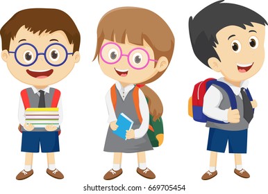 Cheerful smile of a child with a backpack