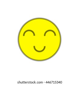 Cheerful smile on white background. Stripe. Image seam.