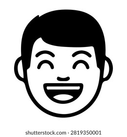 A cheerful smiling face illustration representing happiness, joy, and positive emotions, suitable for various expressive and emotional themes.