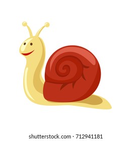 Cheerful snail isolated. vector illustration