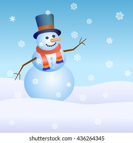 Cheerful snowman