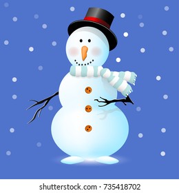 Cheerful snowman.