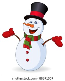 Cheerful snowman