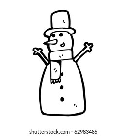 cheerful snowman cartoon