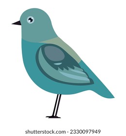 Cheerful sparrow illustration over white