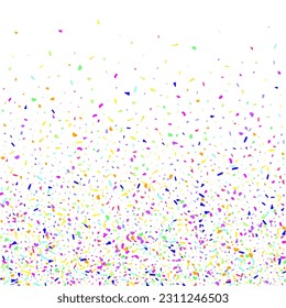 Cheerful Splash Christmas Vector White Background. Rainbow Celebration Dot Design. Saturated Circle Top Illustration. Trendy Powder Falling Card.