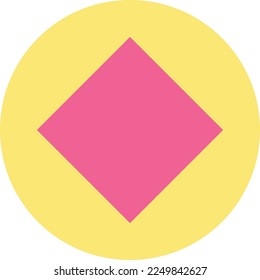 Cheerful square in circle illustration