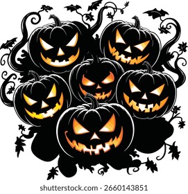 Una alegre y estilizada ilustración de calabaza con una cara amigable, perfecta para decoraciones de Halloween y diseños festivos de otoño.