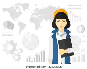 Cheerful successful business woman.