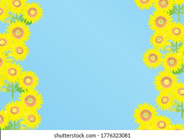 Cheerful summer sunflower background illustration