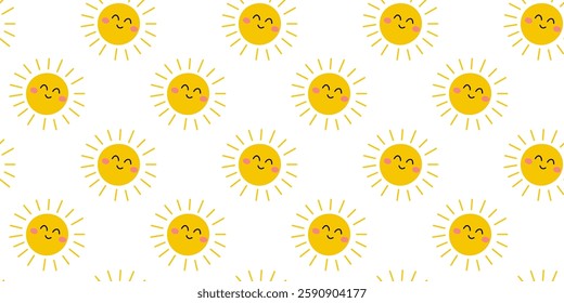 Cheerful sun patterns brighten up any space for a joyful atmosphere during summertime or festive occasions