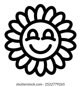 Cheerful sunflower with a big smile bringing joy and positive vibes