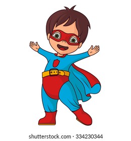 Cheerful super hero boy