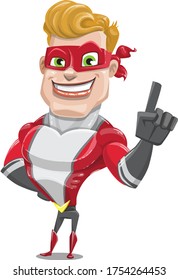 Cheerful Superhero Cartoon Character Art