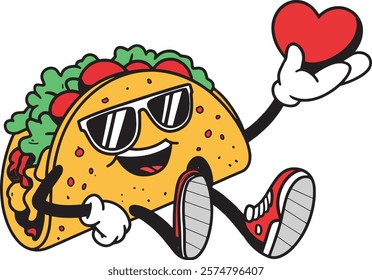 A cheerful taco character vector illustration