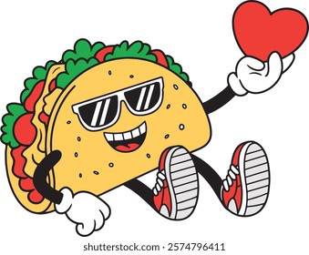 A cheerful taco character vector illustration