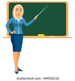 Cheerful teacher on lesson. Teaching. 