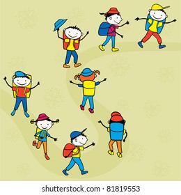 Cheerful tourists