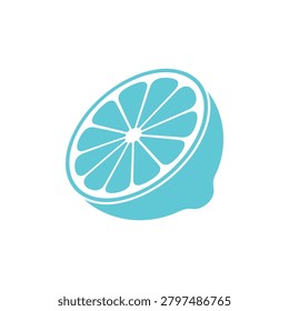 A cheerful turquoise lemon slice showcasing juicy inner segments and fresh vibrant colors perfect for summer themes and healthy lifestyle graphics