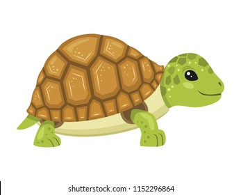 Cheerful turtle cartoon character