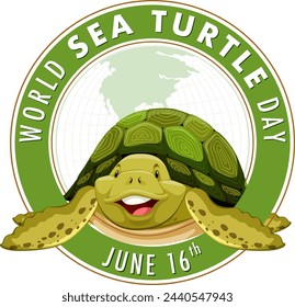 Cheerful turtle celebrating environmental awareness day