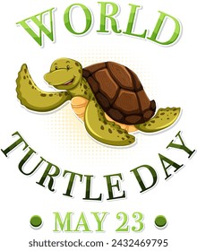 Cheerful turtle graphic for World Turtle Day event