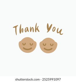 Uma arte vetorial alegre com um casal sorridente junto com as palavras "Thank You" (Obrigado), ideal para expressar gratidão em produtos e designs digitais.