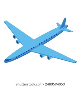 Cheerful vector illustration of a blue cartoon airplane, ideal for travelthemed designs