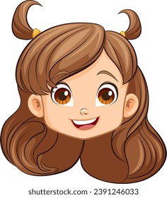 A cheerful vector illustration of a charming girl