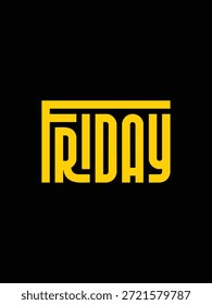 Una alegre Ilustración vectorial con la palabra "viernes", perfecta para celebrar el inicio del fin de semana y la libertad.