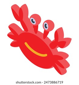 Cheerful and vibrant cartoon smiling crab illustration, perfect for children's educational and marine life themed designs