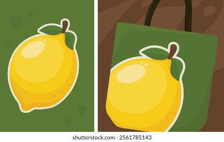 A cheerful and vibrant vector illustration of a lemon fruit, perfect for branding, food-related projects, and summer designs. Includes a single lemon and a vintage-style lemonade label.