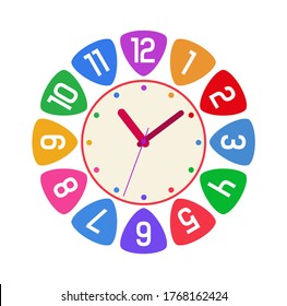 Sustainable Development Concept Colorful Wheel Clock Stock Vector ...