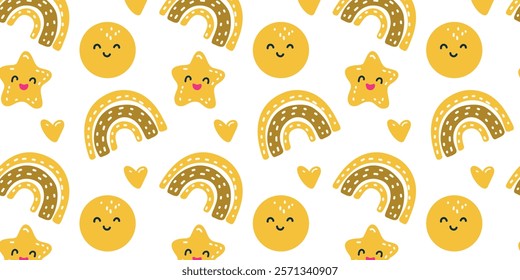cheerful yellow children's seamless design