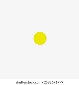 A cheerful yellow emoticon with a broad smile floats against a stark white backdrop, radiating simple joy.