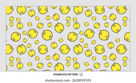 Cheerful Yellow Lemon Citrus Fruit Seamless Pattern for Summer Designs
