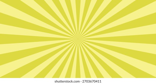 Animado amarelo radial sunburst padrão abstrato plano de fundo isolado no fundo branco