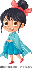Cheerful young girl with butterfly hair accessory