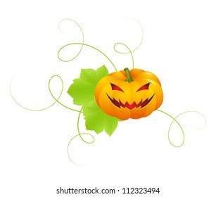 A cheerfull halloween pumpkin. Vector illustration.