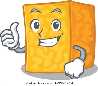 Cheerfully colby jack cheese making Thumbs up gesture