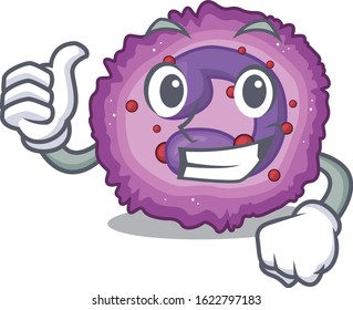Cheerfully eosinophil cell making Thumbs up gesture