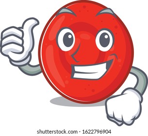 Cheerfully erythrocyte cell making Thumbs up gesture