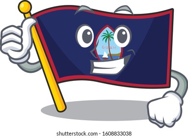 Cheerfully flag guam making Thumbs up gesture