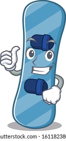 Cheerfully snowboard making Thumbs up in gesture