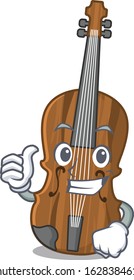 Cheerfully violin making the Thumbs up gesture