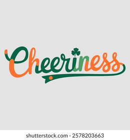 Cheeriness text of saint patrick day vector typography transparent background