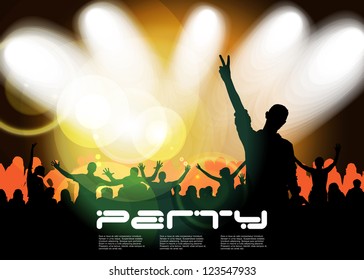 Cheering crowd at concert