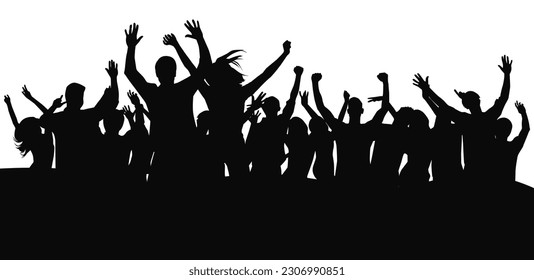 Cheering crowd at a concert. People raising hand at the concert	