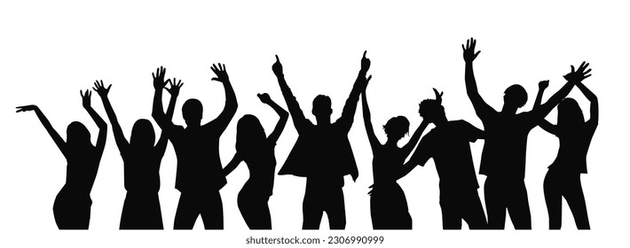 Cheering crowd at a concert. People raising hand at the concert	