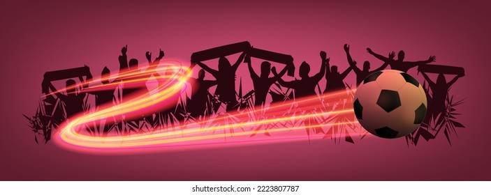 cheering football banner. Business Presentation Vector Template use for decoration, advertisement design, website or publication, banners and posters, covers and brochures, flyers.